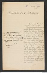 k.k. naturhistorisches Hofmuseum, Intendanzakten 1885-1896 (Hauer), Aktenzahl Z.249/1892, Seite 1